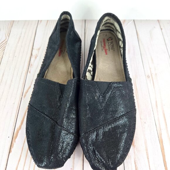 BOBS from Skechers Shoes - BOBS From Skechers Women's Luxe Rain Dance Black Slip On Flats Size 11 in Black
